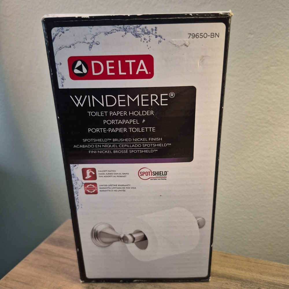 DELTA 79650-BN Windemere Collection Toilet Paper Tissue Holder Brushed Nickel